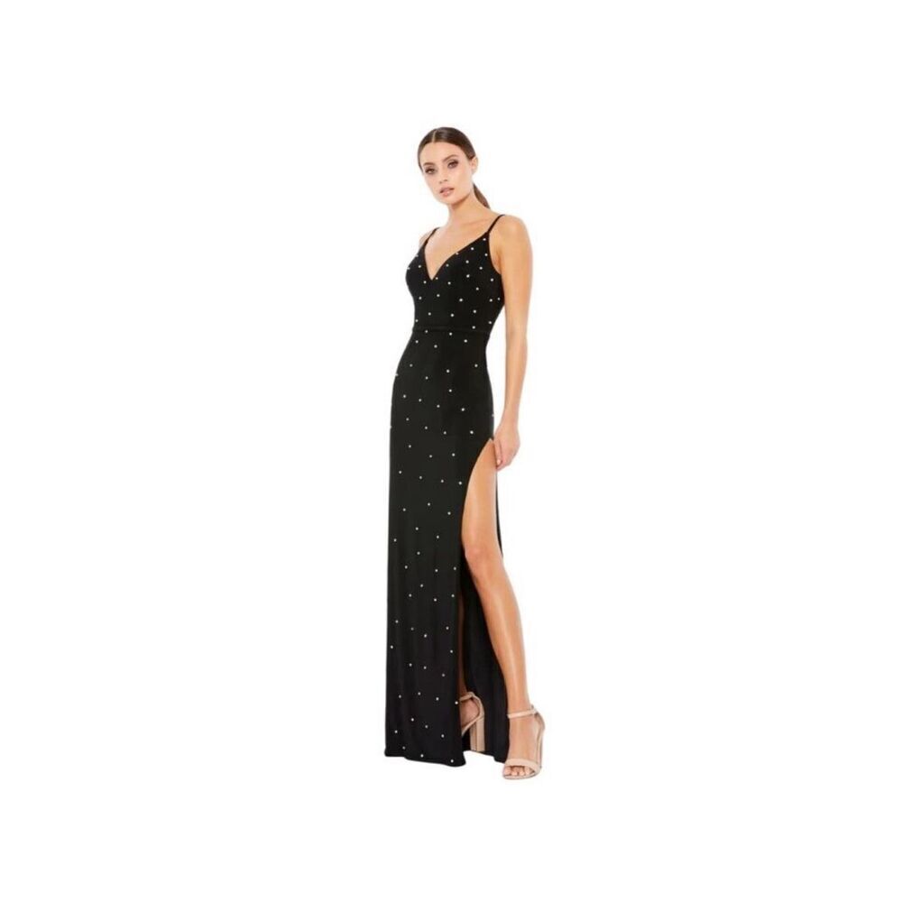 Mac Duggal 70232 Rhinestone Rhinestones Black Formal Evening Gown Dress 4 - Picture 3 of 10